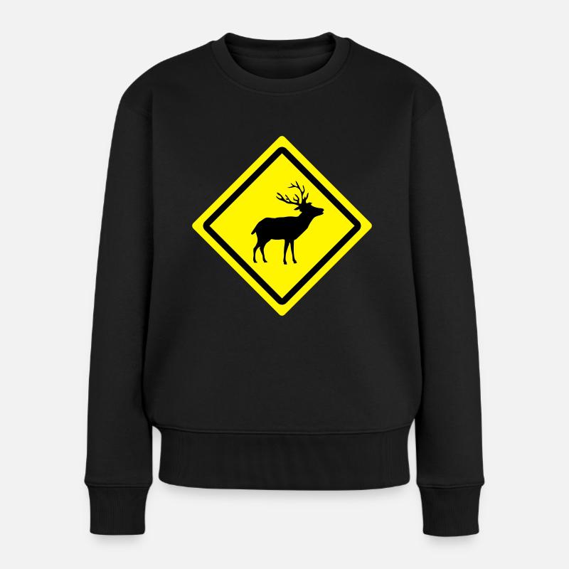 deer roadsign - Pull Premium bio Femme - noir