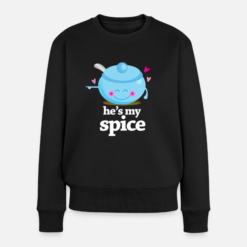 hes_my_spice - Frauen Premium Bio Pullover - Schwarz