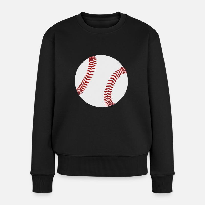 Baseball - Frauen Premium Bio Pullover - Schwarz