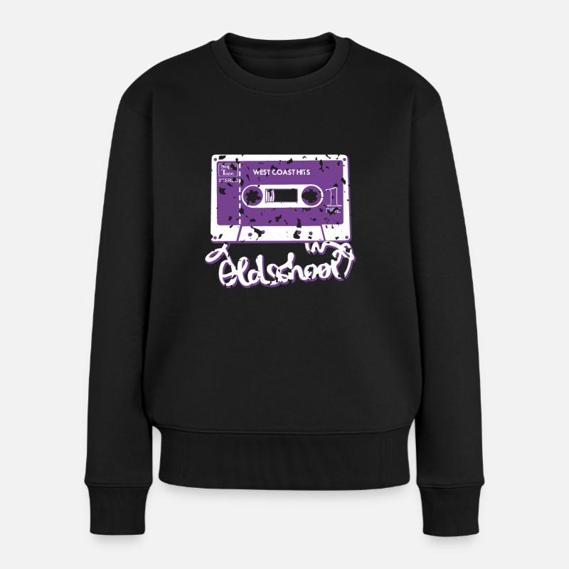 oldschool tape - Pull Premium bio Femme - noir