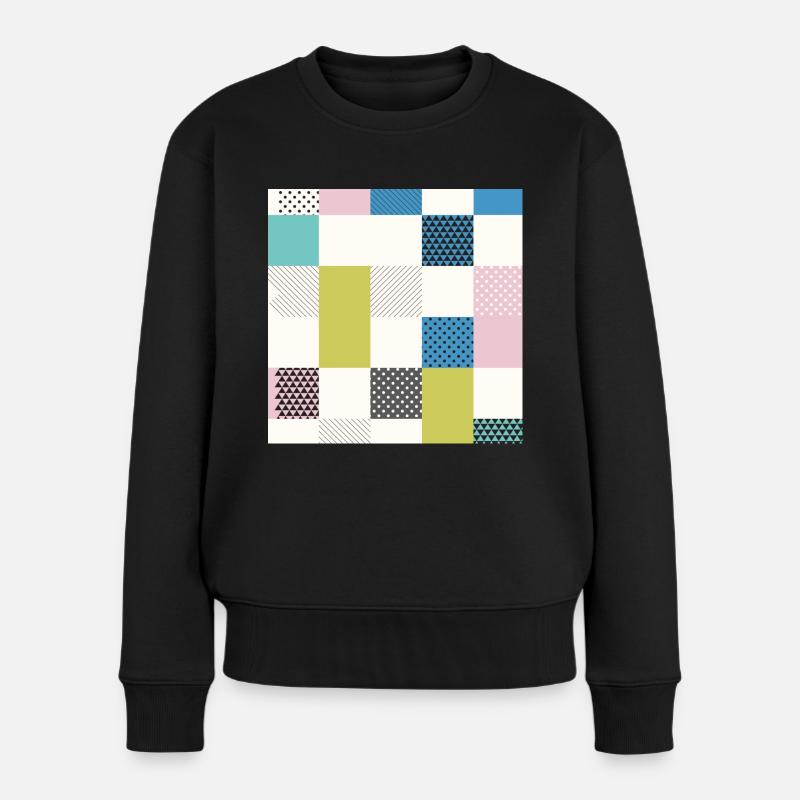 Abstrakte Kunst Quadrate - Frauen Premium Bio Pullover - Schwarz