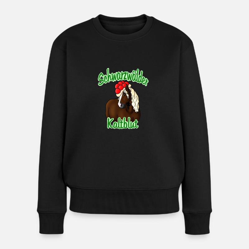Schwarzwälder Kaltblut - Frauen Premium Bio Pullover - Schwarz