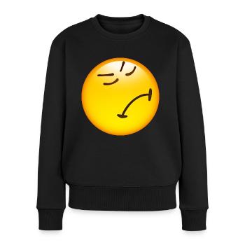 Smiley Miffed - Frauen Premium Bio Pullover - Schwarz - Vorne - Julia (174cm)