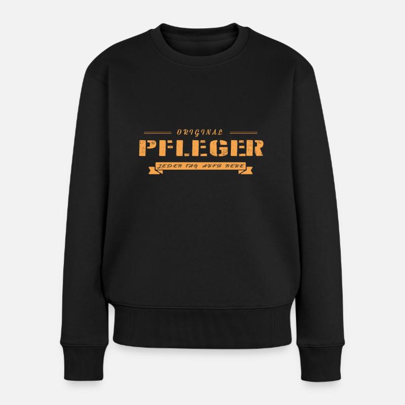 Der echte Pfleger - Frauen Premium Bio Pullover - Schwarz