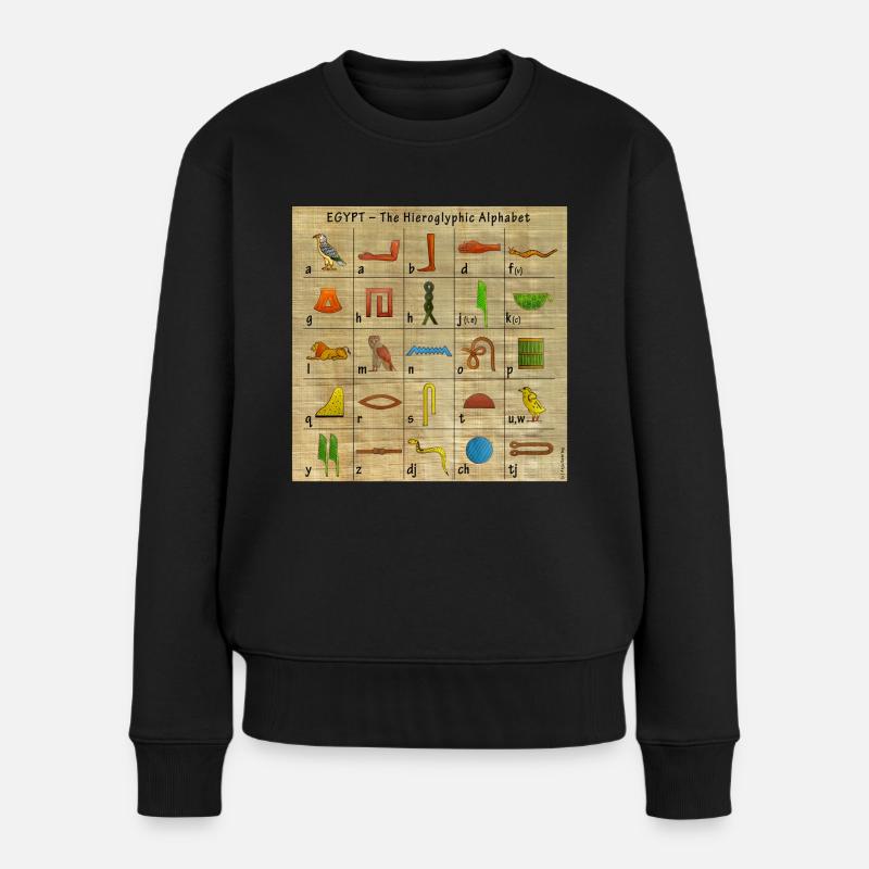 L'alphabet hiéroglyphique - Pull Premium bio Femme - noir