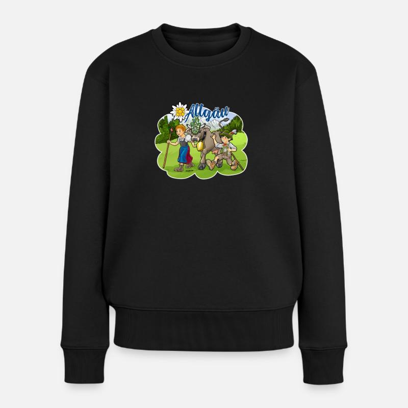Allgäu - Frauen Premium Bio Pullover - Schwarz