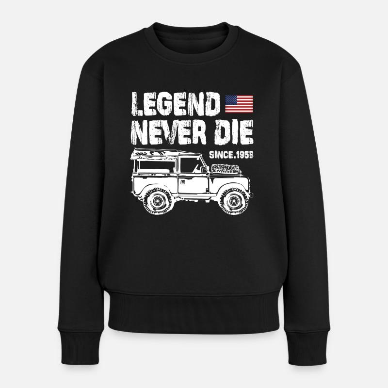Jeep Legend Never Die - Frauen Premium Bio Pullover - Schwarz