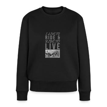 Biker T shirts Motorcycle - Frauen Premium Bio Pullover - Schwarz - Vorne - Julia (174cm)