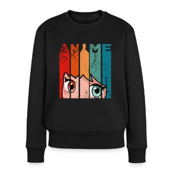 Vintage anime - Pull Premium bio Femme - noir - Devant - Julia (174cm)