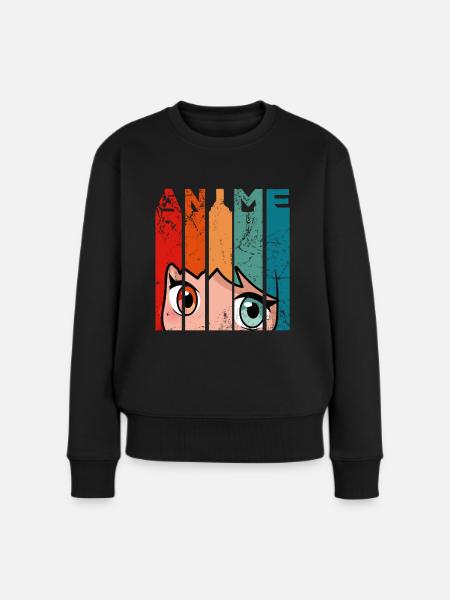 Vintage anime - Pull Premium bio Femme - noir
