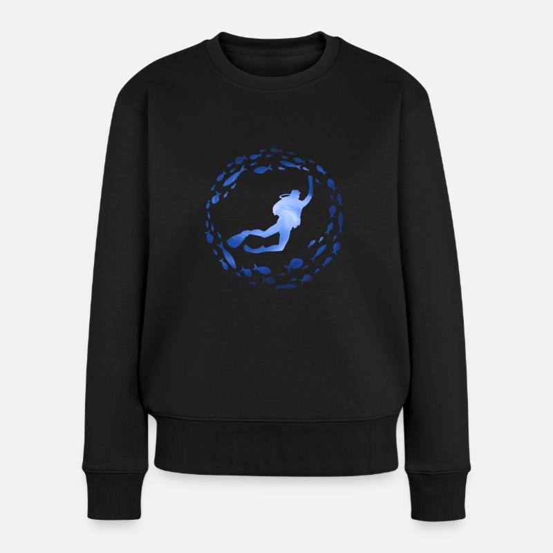 École de plongée sous-marine à double exposition - Pull Premium bio Femme - noir