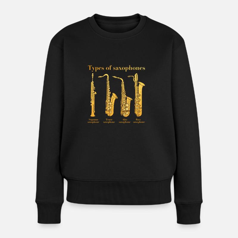 Saxophon Saxophonist Blasmusiker Saxophonistin - Frauen Premium Bio Pullover - Schwarz