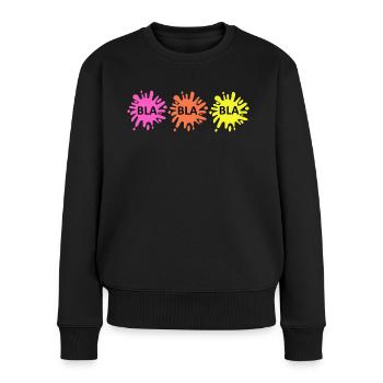 Bla blat drôle - Pull Premium bio Femme - noir - Devant - Julia (174cm)