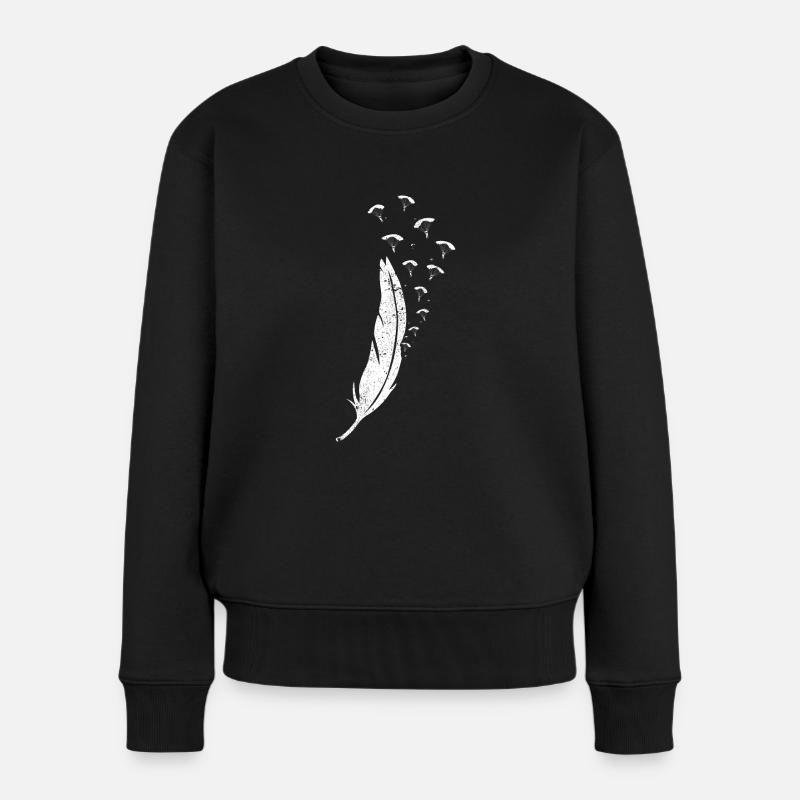 Gleitschirm Gleitschirmfliegen Paragliding Feder - Frauen Premium Bio Pullover - Schwarz