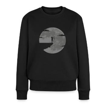 Bogenschießen Bogenschiessen Bogensport - Frauen Premium Bio Pullover - Schwarz - Vorne - Julia (174cm)