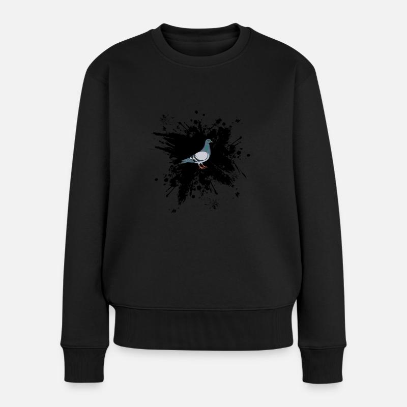 Taube Taubenzüchter Tauben - Frauen Premium Bio Pullover - Schwarz