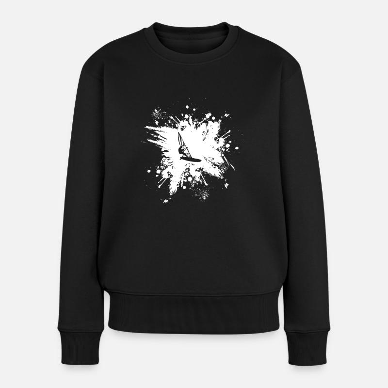 Windsurfen Windsurfing Surfbrett Surfen - Frauen Premium Bio Pullover - Schwarz