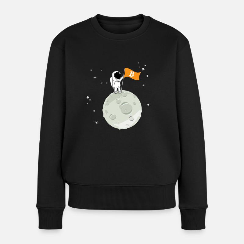BTC to the moon - Frauen Premium Bio Pullover - Schwarz