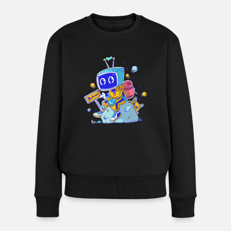 TV Dude - Frauen Premium Bio Pullover - Schwarz