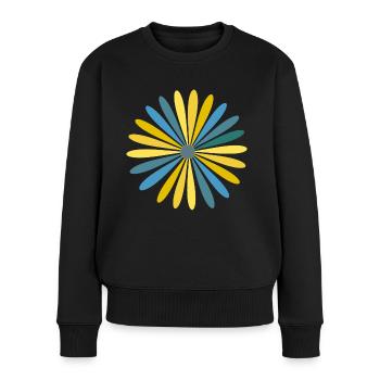 Margerite - Frauen Premium Bio Pullover - Schwarz - Vorne - Julia (174cm)
