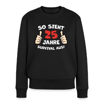 25 Jahre Silberhochzeit - Frauen Premium Bio Pullover - Schwarz - Vorne - Julia (174cm)