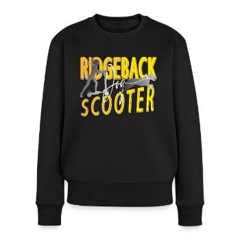 Ridgeback Dog Scooter - Frauen Premium Bio Pullover - Schwarz - Vorne - Julia (174cm)