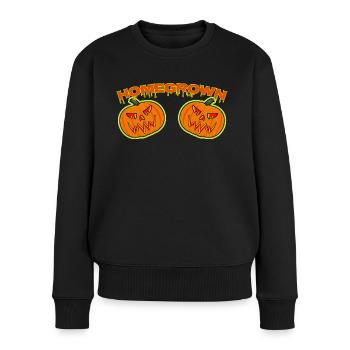 Citrouilles cultivées à la maison Citrouilles maison Dames - Pull Premium bio Femme - noir - Devant - Julia (174cm)