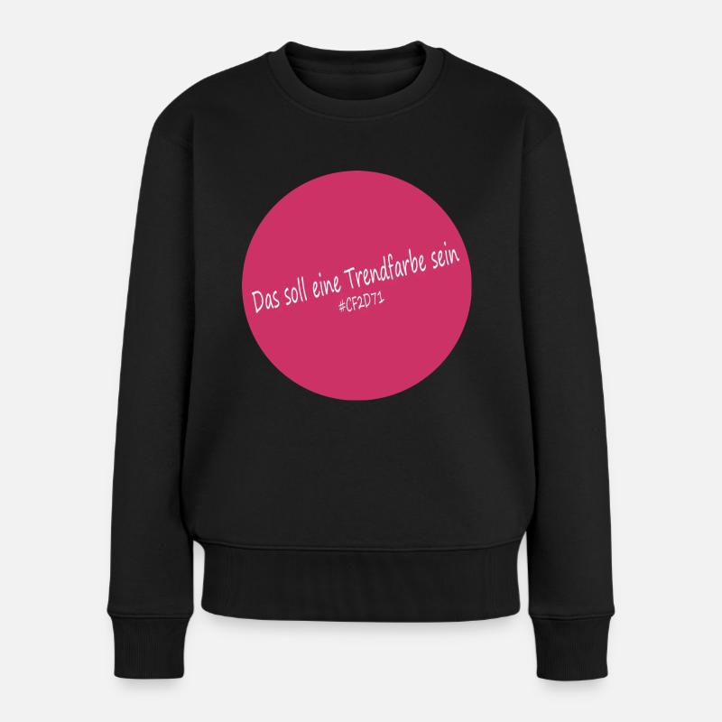 Trendfarbe 2023 - Magenta - Frauen Premium Bio Pullover - Schwarz