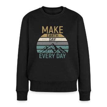 Make Earth Day every Day - Frauen Premium Bio Pullover - Schwarz - Vorne - Julia (174cm)