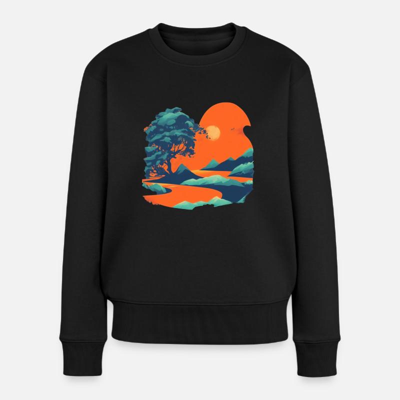 Ein Baum - Frauen Premium Bio Pullover - Schwarz