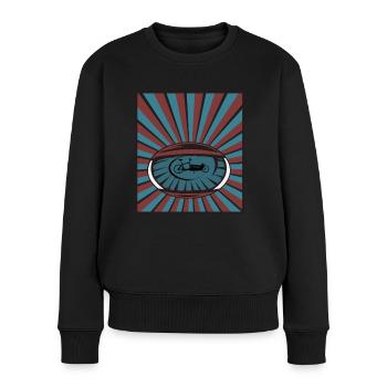Vélo cargo dans les yeux avec poutres - Pull Premium bio Femme - noir - Devant - Julia (174cm)