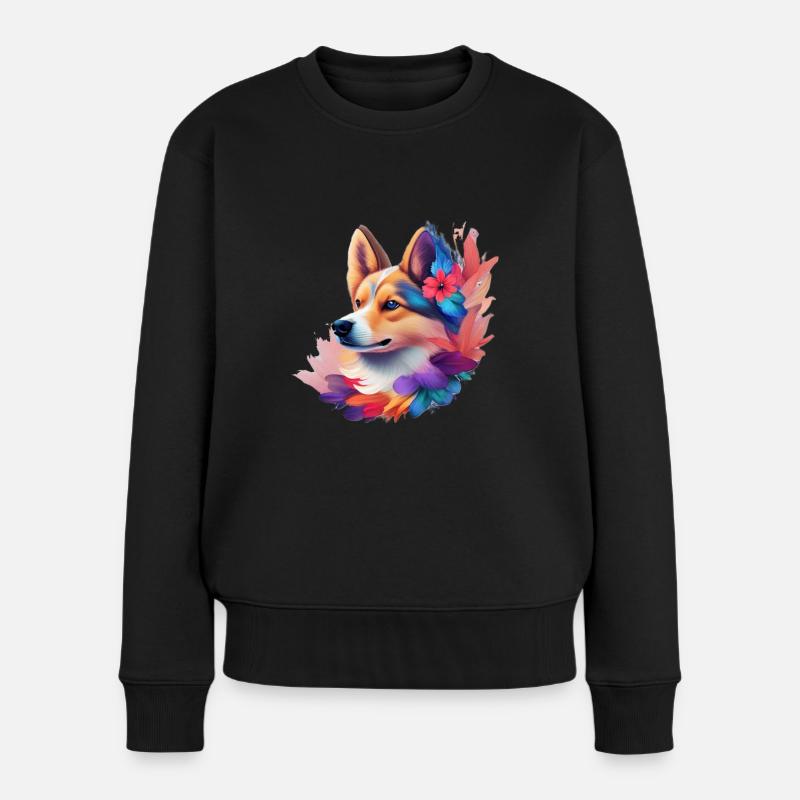 Hunde Portrait - Frauen Premium Bio Pullover - Schwarz