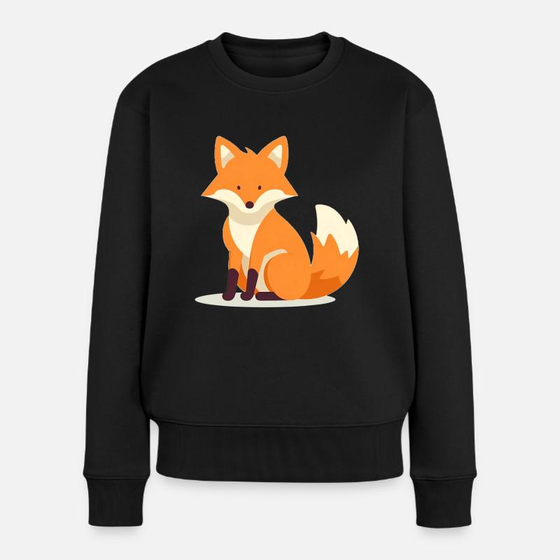 Kamil Pocias Fuchs - Frauen Premium Bio Pullover - Schwarz