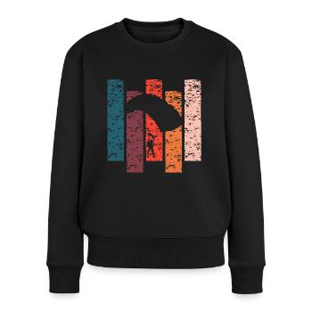 Vintage Geschenk Fallschirm - Frauen Premium Bio Pullover - Schwarz - Vorne - Julia (174cm)