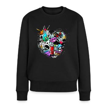 Graffiti-Stil Splash Hip-Hop-Farben Malerfarbe - Frauen Premium Bio Pullover - Schwarz - Vorne - Julia (174cm)