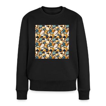 Pierres précieuses à motif sans couture Pierres précieuses polies - Pull Premium bio Femme - noir - Devant - Julia (174cm)