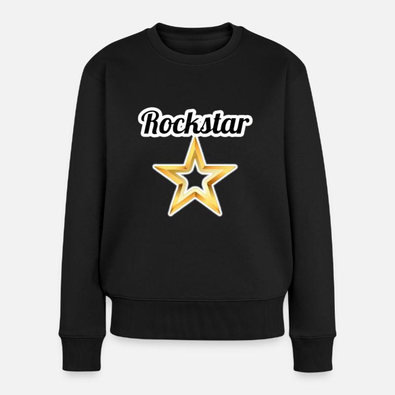 Rock Star - Frauen Premium Bio Pullover - Schwarz