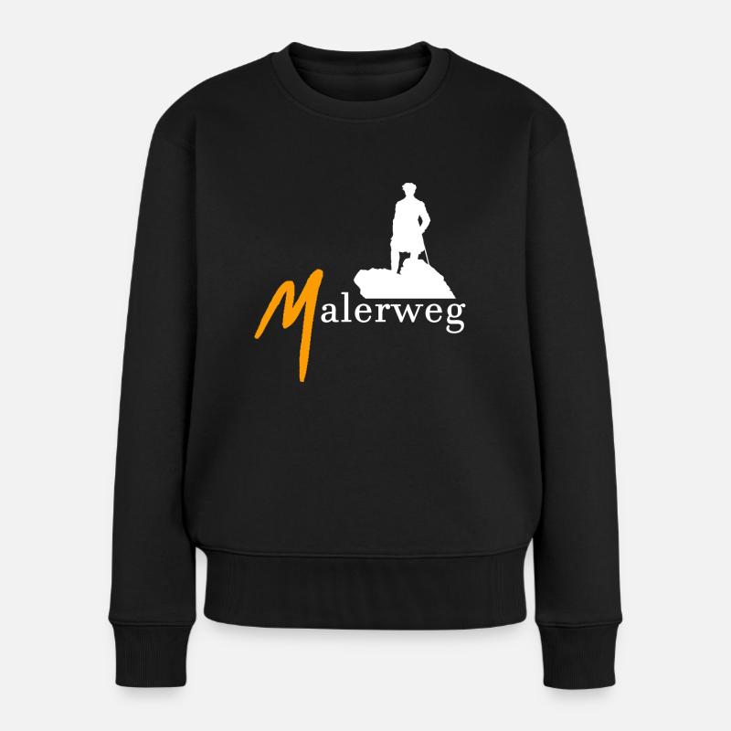 Malerweg - Frauen Premium Bio Pullover - Schwarz