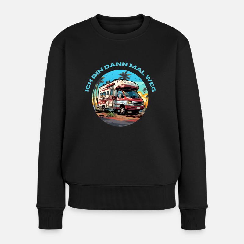 Ich bin dann mal weg - Frauen Premium Bio Pullover - Schwarz