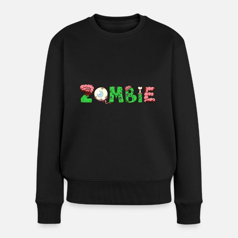 Texte zombie - Pull Premium bio Femme - noir