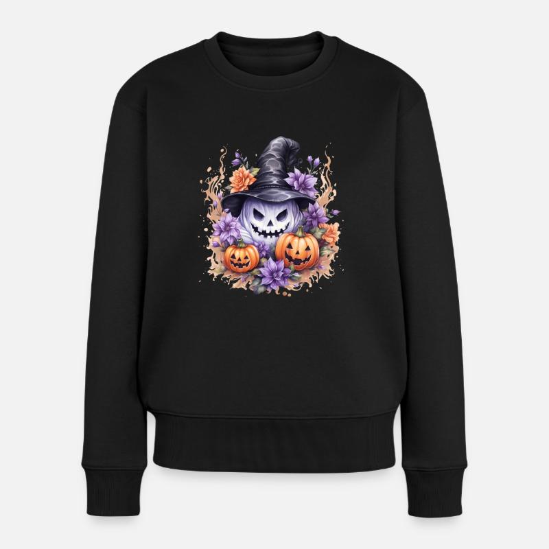 Benutzerdefiniertes Hemd, Kapuzenpullover, Tassen, Mützen, Taschen, Becher - Frauen Premium Bio Pullover - Schwarz
