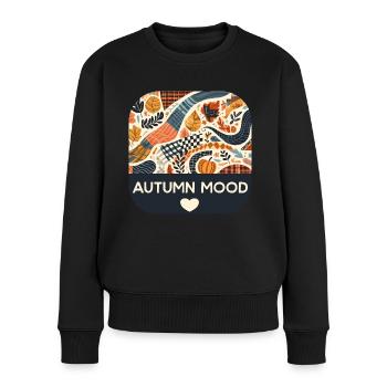 Autumn Mood - Frauen Premium Bio Pullover - Schwarz - Vorne - Julia (174cm)
