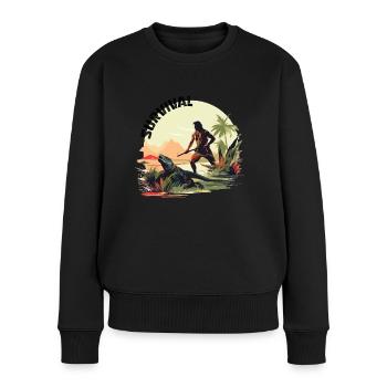 Survival Men fights with iguana - Women's Premium Organic Jumper - black - Front - Julia (174cm)