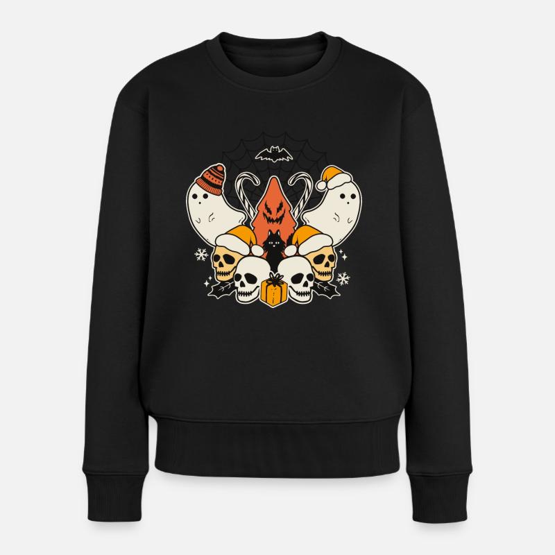 Spooky Halloween - Frauen Premium Bio Pullover - Schwarz