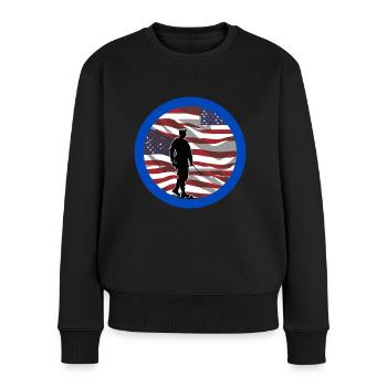 Veteranen,Veteran,Waffenstillstand,US-Armee,Marine, - Frauen Premium Bio Pullover - Schwarz - Vorne - Julia (174cm)