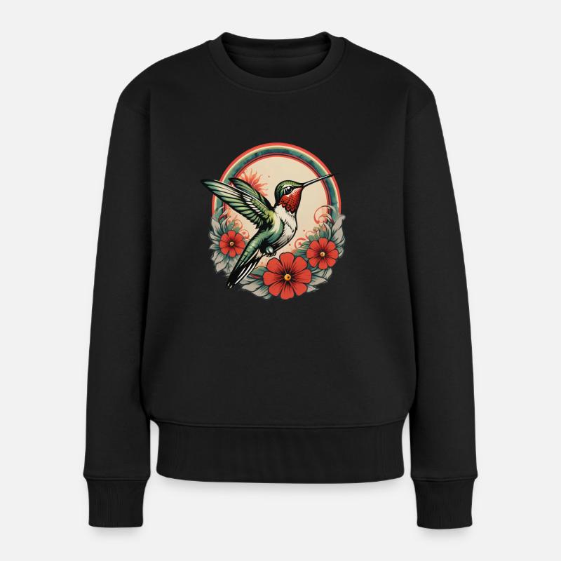 Kolibri - Frauen Premium Bio Pullover - Schwarz