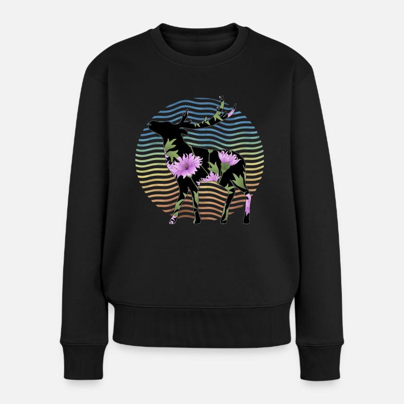 Cerf - Pull Premium bio Femme - noir