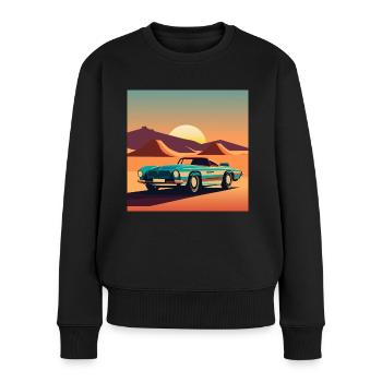 Oldtimer / Auto / Sportwagen - Frauen Premium Bio Pullover - Schwarz - Vorne - Julia (174cm)
