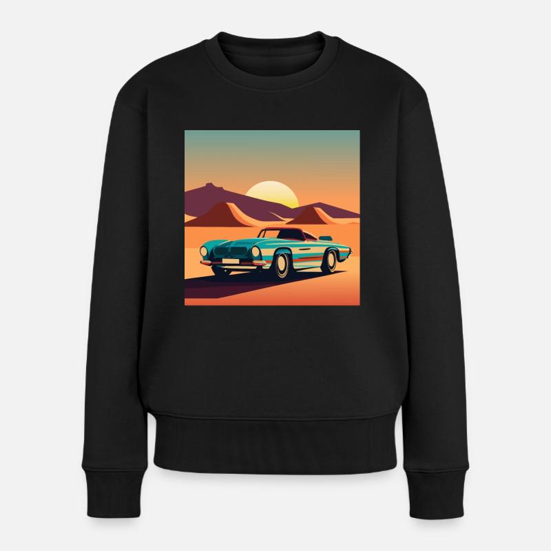 Oldtimer / Auto / Sportwagen - Frauen Premium Bio Pullover - Schwarz