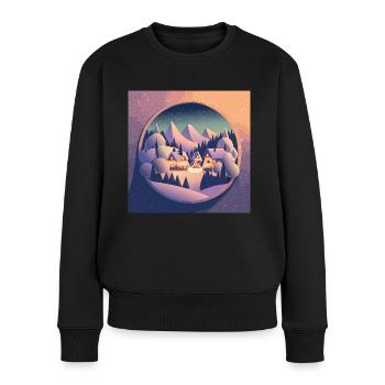 Village dans la boule à neige - Pull Premium bio Femme - noir - Devant - Julia (174cm)